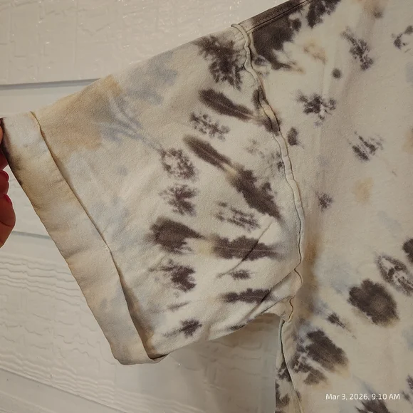 EASEL WOMENS LARGE TIE DYE TSHIRT 100% COTTON GRUNGE DISTRESSED CASUAL - Picture 3 of 7
